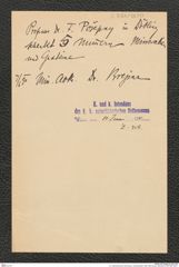 k.k. naturhistorisches Hofmuseum, Intendanzakten 1885-1896 (Hauer), Aktenzahl Z.356/1890, Seite 1